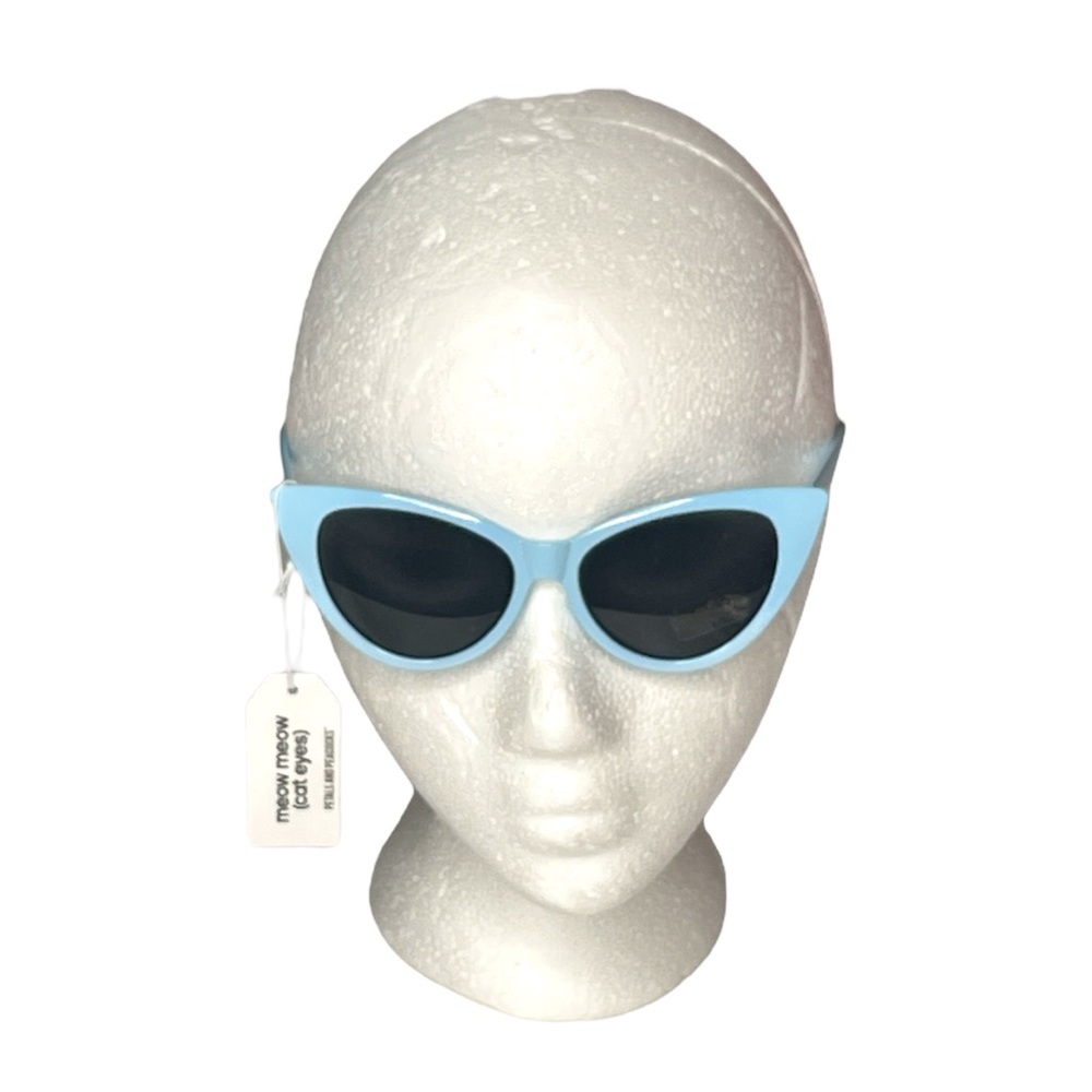 Petals and Peacocks Meow Meow Cats Eye Sunglasses Blue